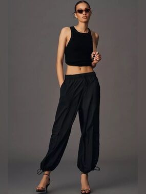 Daily Practice for Anthropologie Base Jump Parachute Pants in black